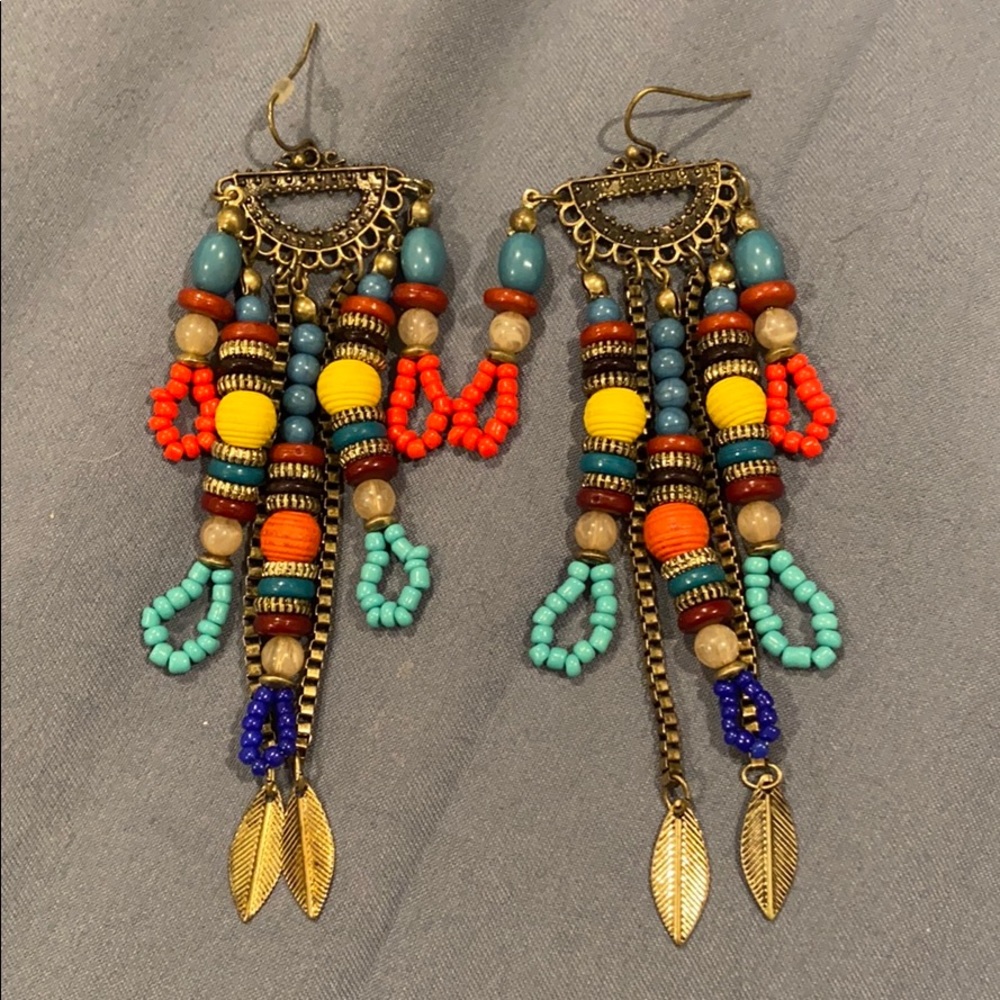 Really cool earthy dangle earrings